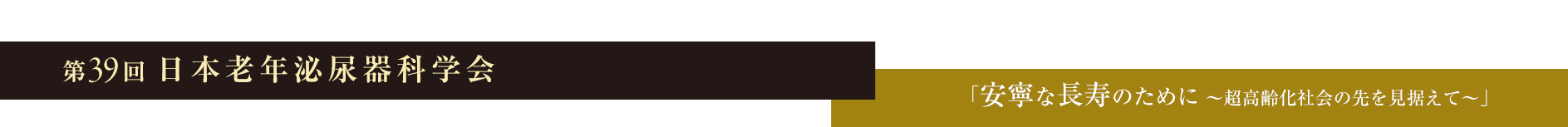 第39回日本老年泌尿器科学会